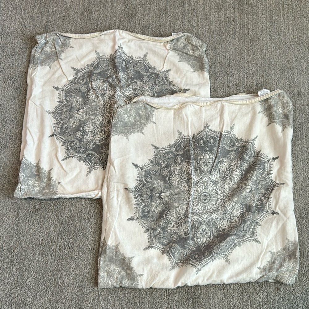 2 24” pottery barn pillow covers